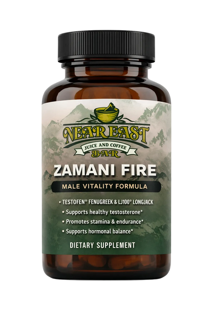 "Zamani Fire men's vitality and energy support supplement"